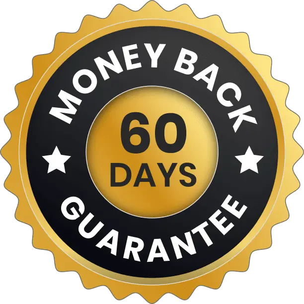 FemiCore 60-day 100% money-back guarantee badge